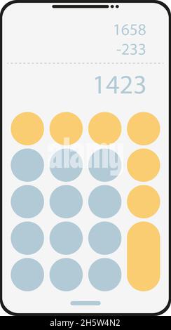 téléphone avec application calculatrice, concept d'interface utilisateur de style plat Illustration de Vecteur
