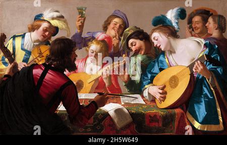 Gerard van Honthorst.Peinture intitulée "le concert" de Gerrit van Honthorst (1592-1656), huile sur toile, 1623 Banque D'Images