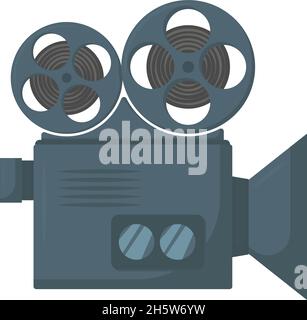 lecteur vidéo avec caméra de cinéma dans un style plat, illustration vectorielle Illustration de Vecteur