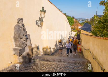 Staré zámecké schody, Old Castle Steps, entre Hradcany et Mala Strana, Prague, République Tchèque Banque D'Images