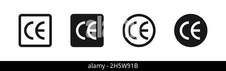 Jeu d'icônes de marquage ce.Marque de certificat de vecteur isolé.Symbole de symbole de symbole Illustration de Vecteur