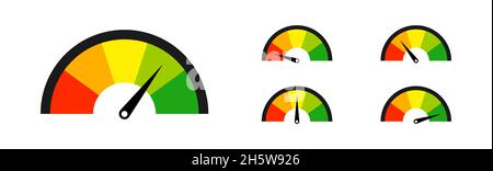 Indicateurs de vitesse de couleur définis à vecteur isolé.Conception à mouvement rapide. Illustration de Vecteur