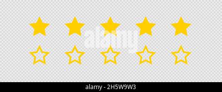 icône 5 étoiles sur fond transparent.Illustration vectorielle plate Illustration de Vecteur