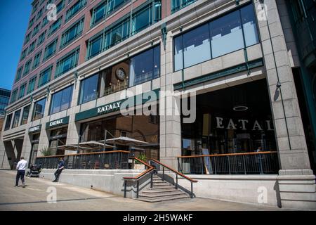 Entrée à Eataly à Londres, une salle de restauration italienne près de la gare de Liverpool Street Banque D'Images