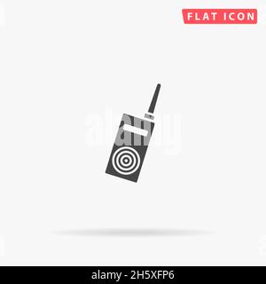 Icône de vecteur plat Talkie walkie.Illustrations dessinées à la main. Illustration de Vecteur
