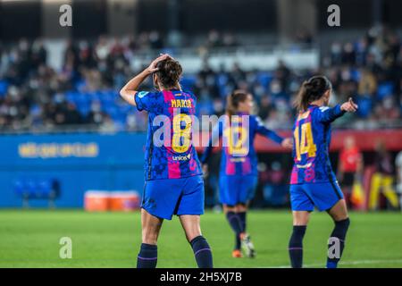 Barcelone, Catalogne, Espagne.10 novembre 2021.Marta Torrejon du FC Barcelone en action pendant le match de l'UEFA Women's Champions League entre le FC Barcelona Femeni et TSG 1899 Hoffenheim Frauen au stade Johan Cruyff.final score; FC Barcelona Femeni 4:0 TSG 1899 Hoffenheim Frauen (Credit image: © Thiago Prudencio/DAX via ZUMA Press Wire) Banque D'Images