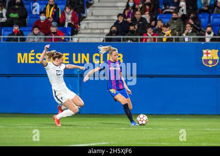 Barcelone, Catalogne, Espagne.10 novembre 2021.Rolfo du FC Barcelona en action pendant le match de l'UEFA Women's Champions League entre le FC Barcelona Femeni et le TSG 1899 Hoffenheim Frauen au stade Johan Cruyff.final score; FC Barcelona Femeni 4:0 TSG 1899 Hoffenheim Frauen (Credit image: © Thiago Prudencio/DAX via ZUMA Press Wire) Banque D'Images