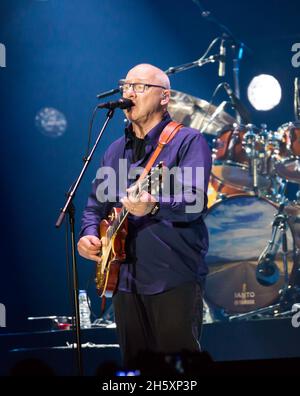 Mark Knopfler en représentation à Barcelone Banque D'Images