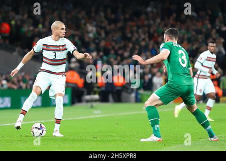 Dublin, Irlande.11 novembre 2021.Pepe au qualification de la coupe du monde de la FIFA 2022 entre l'Irlande et le Portugal au stade Aviva.Credit: David Ribeiro / Alamy Live News Banque D'Images