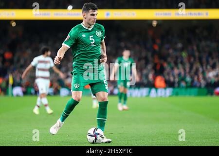 Dublin, Irlande.11 novembre 2021.John Egan au titre de qualification de la coupe du monde de la FIFA 2022 entre l'Irlande et le Portugal au stade Aviva.Credit: David Ribeiro / Alamy Live News Banque D'Images