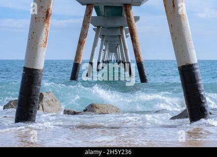 Pont del Petroli à Badalona, Espagne Banque D'Images