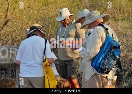 Bureau de poste l'Île Floreana baril, parc national des Îles Galapagos, l'île de Floreana, Equateur Banque D'Images