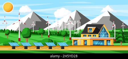 Contexte du concept ECO House. Illustration de Vecteur
