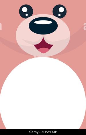 Belle carte de Saint-Valentin ours à écrire Illustration de Vecteur