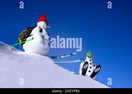 FRANCE, SAVOIE ( 73 ), LA ROSIÈRE, BONHOMME DE NEIGE Banque D'Images