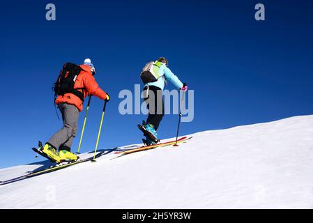 FRANCE, SAVOIE ( 73 ), LA ROSIÈRE, SKI DE RANDONNÉE Banque D'Images