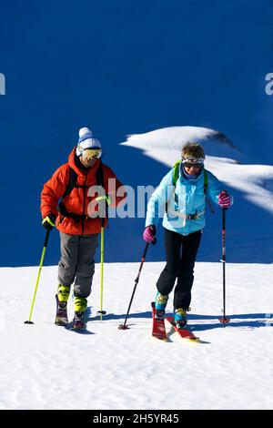 FRANCE, SAVOIE ( 73 ), LA ROSIÈRE, SKI DE RANDONNÉE Banque D'Images