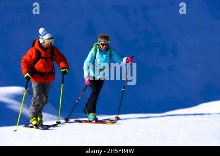 FRANCE, SAVOIE ( 73 ), LA ROSIÈRE, SKI DE RANDONNÉE Banque D'Images