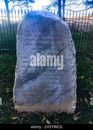 Parc historique national de Cedar Creek et Belle Grove en Virginie Banque D'Images