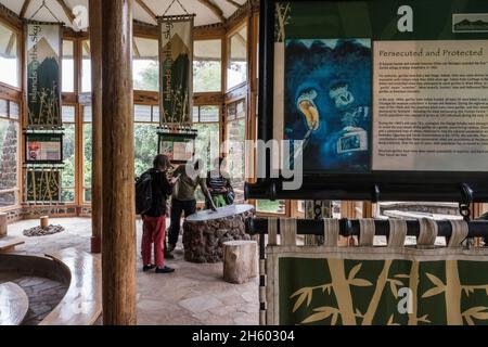 Septembre 2017.Le centre d'accueil du parc national de Mgahinga Gorilla.Parc national de Mgahinga Gorilla, Ouganda Banque D'Images