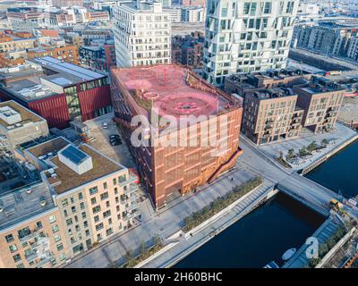 Vue aérienne de Konditaget Luders à Copenhague Banque D'Images