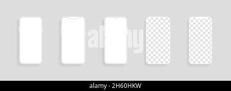 Smartphone maquette simple design minimaliste style argile plate, illustration de l'appareil de maquette vectorielle. Illustration de Vecteur