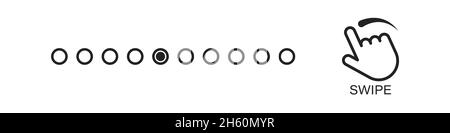 Faire glisser des points vecteur faire glisser une icône de geste plat, technologie de défilement illustration de symbole simple. Illustration de Vecteur