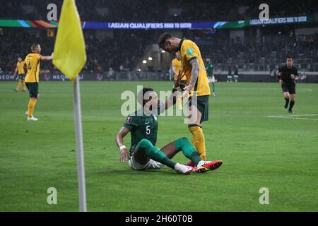 Socceroos contre l'Arabie Saoudite Banque D'Images