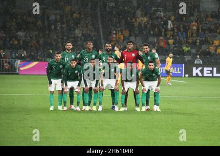 Socceroos contre l'Arabie Saoudite Banque D'Images