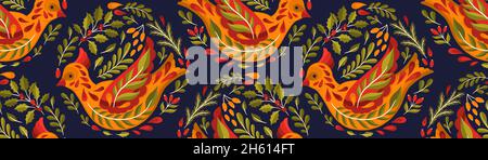 Motif sans couture Merry Christmas 2022.Branch Leaves elegante xmas design. Illustration de Vecteur