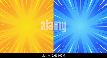 Arrière-plan publicitaire rétro.Bleu et jaune. Illustration de Vecteur