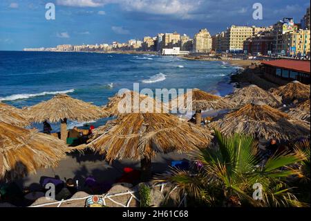 Egypte, la côte Méditerranée, Alexandrie, la Corniche.// Egypte, Alexandrie, la Corniche. Banque D'Images