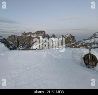 Sauna dans les montagnes de l'Italie.Tyrol du Sud - Alpes Banque D'Images