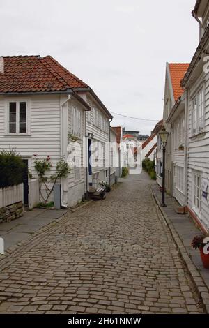 Rue dans la vieille ville (Gamle Stavanger).Stavanger, Norvège Banque D'Images