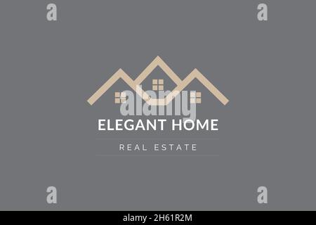 Logo de la marque Brown Blue Modern Real Estate Building Illustration de Vecteur