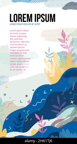 Modèles tendance de design abstrait avec place pour le texte Illustration de Vecteur