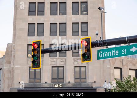 Vue partielle sur le Granite Trust Building à Quincy, Massachusetts, États-Unis Banque D'Images