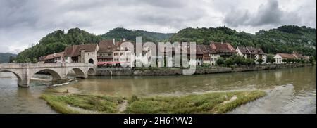 impressions de saint-ursanne,canton jura,suisse Banque D'Images