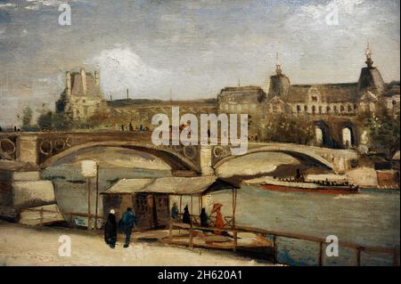 Vincent Van Gogh (1853-1890).Peintre hollandais.Pont du carrousel et Louvre, 1886.Huile sur toile (31 x 44 cm).NY Carlsberg Glyptotek.Copenhague, Danemark. Banque D'Images