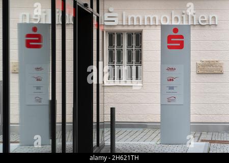 branche de la sparkasse allgäu en kempten avec lettrage et emblème ou logo Banque D'Images