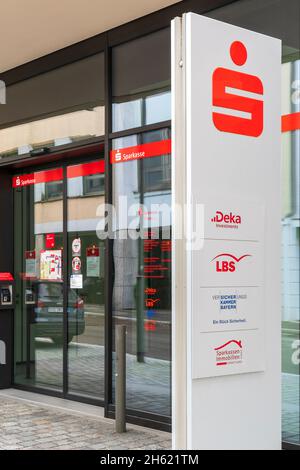 branche de la sparkasse allgäu en kempten avec lettrage et emblème ou logo Banque D'Images