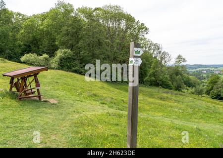 europe,allemagne,bade-wurtemberg,région de schönbuch,waldenbuch,point de vue knaupwiesen sur le chemin herzog-jäger Banque D'Images