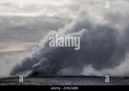 le champ géothermique de myvatn dans le nord de l'islande. Banque D'Images