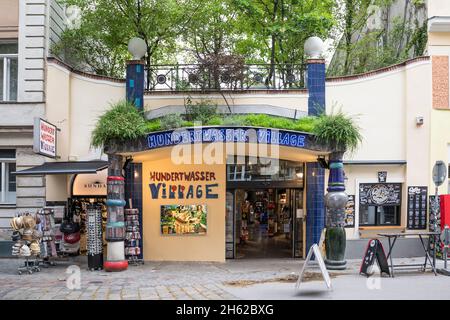 village à hundertwasserhaus,zone d'entrée,kegelgasse 37-39,3ème arrondissement,landstrasse,vienne,autriche Banque D'Images