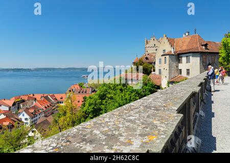 vue du nouveau château sur meersburg au lac de constance, bade-wurtemberg, allemagne Banque D'Images