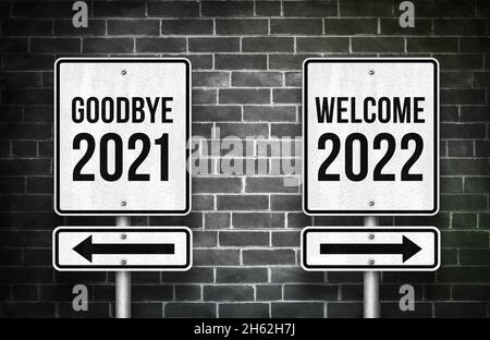 Au revoir 2021 et Welcome 2022 Banque D'Images