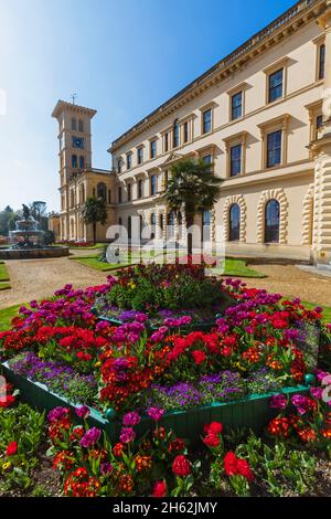 angleterre, île de wight, cowes est, osborne house, l'ancienne maison palatiale de la reine victoria et le prince albert Banque D'Images