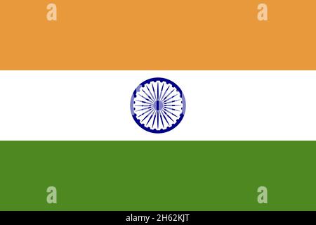 Drapeau national de l'Inde dans les couleurs originales.Icône Vector pour applications Web ou mobiles. Illustration de Vecteur