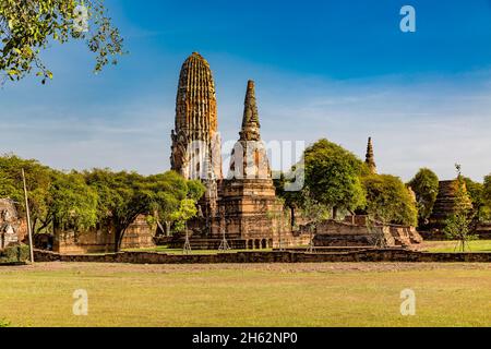 wat phra ram, temple de saint rama, complexe de temples bouddhistes, ayutthaya, thaïlande, asie Banque D'Images