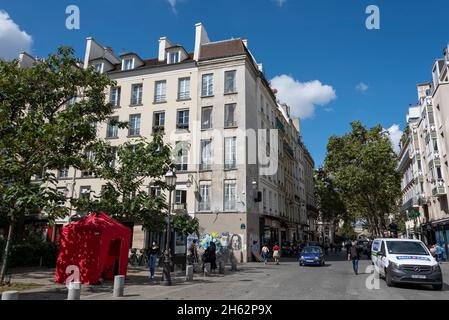 france,paris,immeubles d'appartements traditionnels Banque D'Images